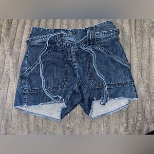 LOFT Blue Denim Shorts with Belt